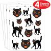 Beistle Vintage Halloween Black Cat Stickers – 16 Sheets of Retro Peel-and-Stick Decals with Classic Faces and Spooky Poses, 192 Total Seals for Crafts, Scrapbooking and Party Handouts
