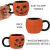 Beistle Vintage Halloween Ceramic J-O-L Mug – Retro Style Holiday Coffee Cup, Orange Jack-O-Lantern Drinkware with Classic Pumpkin Face, Seasonal Party Tableware, Dishwasher and Microwave Safe, 12 Oz