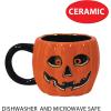 Beistle Vintage Halloween Ceramic J-O-L Mug – Retro Style Holiday Coffee Cup, Orange Jack-O-Lantern Drinkware with Classic Pumpkin Face, Seasonal Party Tableware, Dishwasher and Microwave Safe, 12 Oz