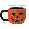 Beistle Vintage Halloween Ceramic J-O-L Mug – Retro Style Holiday Coffee Cup, Orange Jack-O-Lantern Drinkware with Classic Pumpkin Face, Seasonal Party Tableware, Dishwasher and Microwave Safe, 12 Oz