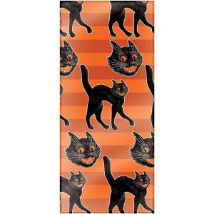 Beistle 50 Piece Vintage Halloween Plastic Cellophane Treat Bags For Cookies, Candies, And Party Favors, Includes Twist Ties