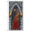 Beistle Castle Entrance Door Covers 2-Count – Plastic Gothic Decorations with Torches and Stone Staircase for Haunted Houses, Dungeon Themes, Halloween Parties and Fantasy Events, 5’ x 30”