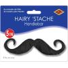 Beistle Handlebar Hairy ‘Staches – 4 Pack, Black Self-Adhesive Polyester Handlebar Mustaches, Halloween Costume Accessories for Disguises, Photo Booths, Western Parties, and Character Dress-Up, 5”
