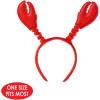 Beistle Luau Party Crab Claw Headband Boppers For Mardi Gras Costume Accessories, Red