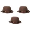 Beistle Brown Bowler Hats – 3-Pack Felt Costume Derby Headwear Accessories with Satin Band for 1920s Parties, Steampunk Costumes, Horseracing Events, Halloween or Themed Celebrations