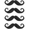 Beistle Handlebar Hairy ‘Staches – 4 Pack, Black Self-Adhesive Polyester Handlebar Mustaches, Halloween Costume Accessories for Disguises, Photo Booths, Western Parties, and Character Dress-Up, 5”