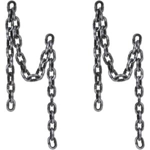 Beistle Silver Chain, Plastic Chain Link for Halloween Parties, Fake Chain Halloween Accessory & Scary Decor for Spooky Dungeon & Haunted Houses, 6′(2 piece)