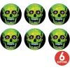 Beistle 6 Piece Vintage Halloween Decorations Skull Party Supplies Pinback Buttons