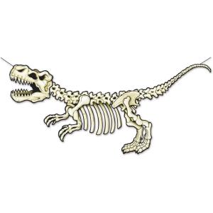 Set of 12 Beige T-Rex Skeleton Party Streamers 5′