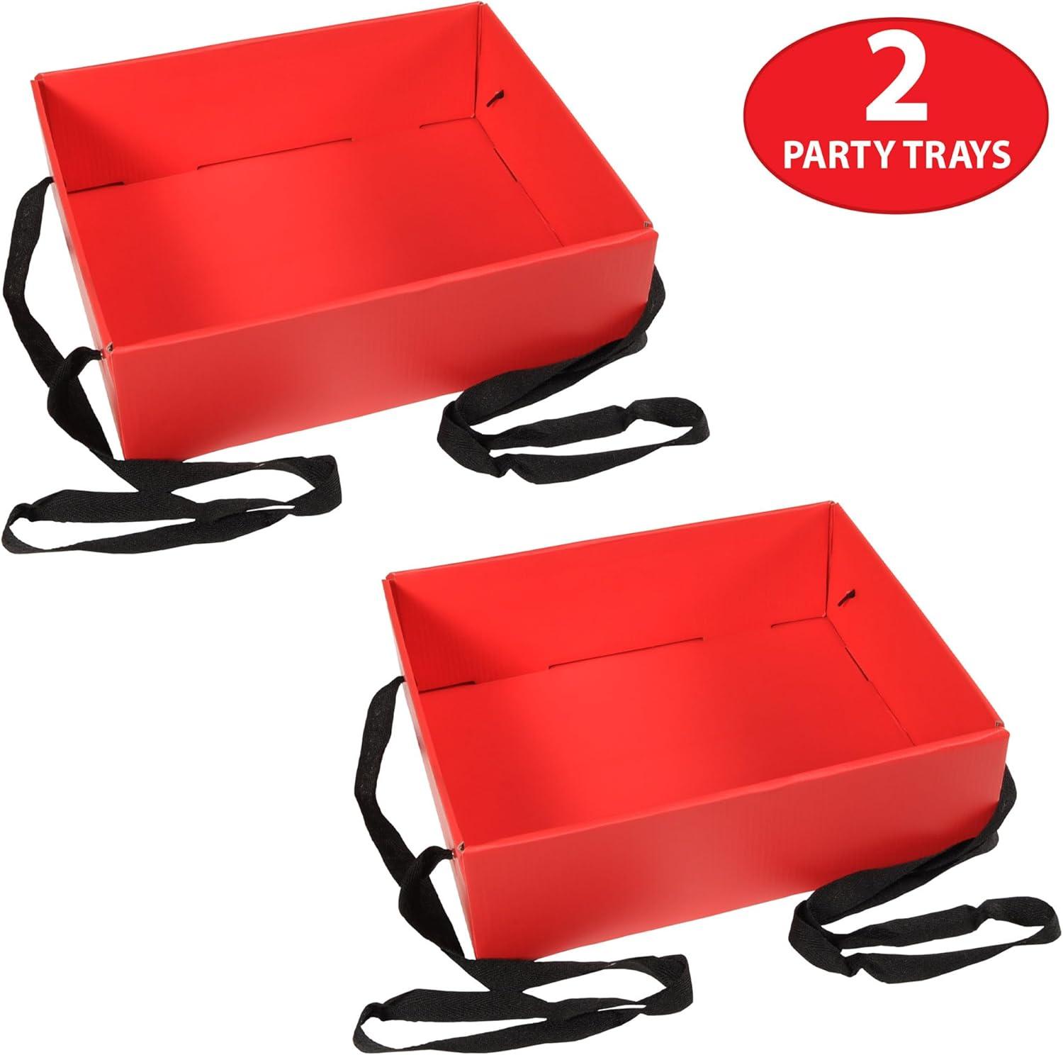 imageBeistle Cigarette Girl Party Tray 2Count VintageStyle Cardstock Trays with Black Ribbon Straps for Roaring 20s Costumes Gatsby Parties Movie Nights and Themed Events 4 x 11 x 13