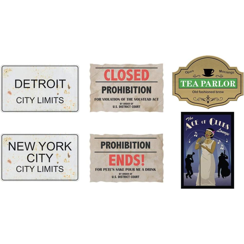 imageBeistle Roaring 20s Party Decorations Great 20s Prohibition Cutouts 11 Inch to 14 Inch Pack 72