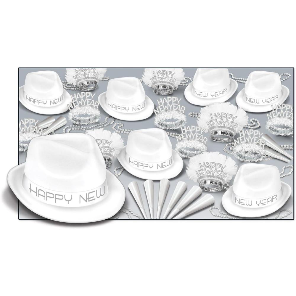 imageBeistle New Years Hats Tiaras Noisemakers Necklaces White