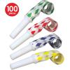 Beistle 100 Piece Birthday Party Noisemaker Blow Outs – Happy New Year’s Eve Favors, 16”