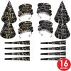 Beistle 16 Piece Ring In The Happy New Year Party Supplies Assortment for 8 People – Cone Hats, Tiaras, Noisemaker Horns
