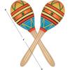 Beistle Wooden Hand Decorated Mexican Maracas 4 Piece Fiesta Party Favors, 8″, Multicolored