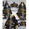 Happy New Year Shimmer Assortment for 10 People Hats, Tiaras, Noisemaker Horns – Black/Gold/Silver