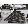 Happy New Year Shimmer Assortment for 10 People Hats, Tiaras, Noisemaker Horns – Black/Gold/Silver