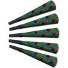 Beistle 100-Person Party Horns, Peacock Print New Years Eve Noisemakers with Black Mouthpiece, NYE Horn Blowers and Birthday Party Celebrations, 9”