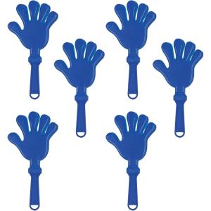 Beistle Blue Hand Clappers – 6 Pack, Plastic Hand Clapper Noisemakers for Celebrations, Events, Sports Teams, Rallies, & Group Activities, 7½”