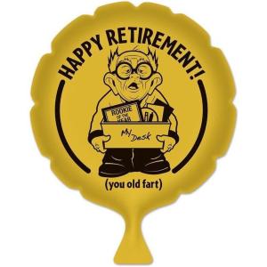 Beistle Happy Retirement Whoopee Cushion Party Favor Noisemaker, 8″, Yellow/Black