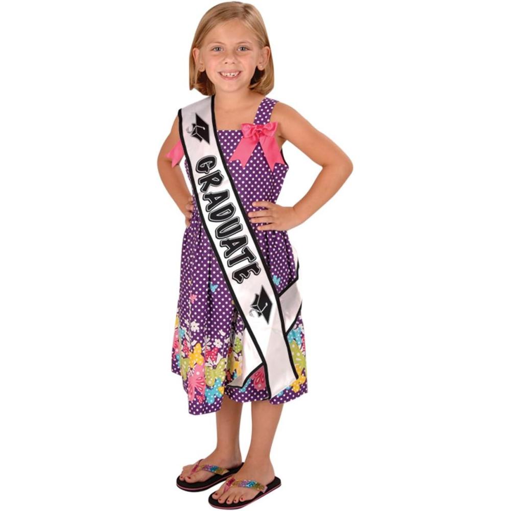 imageBeistle Kid Graduate Satin Sash1pc 27 by 312Inch WhiteBlack