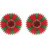 Beistle 2 Piece Red And Green Tissue Paper Hanging Fans Christmas Decorations Winter Party Supplies