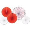 Beistle Assorted Paper & Foil Decorative Fans – Assorted Red & White