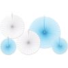 Beistle Blue & White Accordion Paper Fans