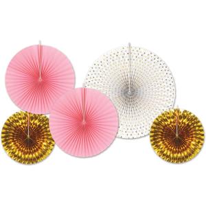 Beistle Assorted Paper & Foil Decorative Fans