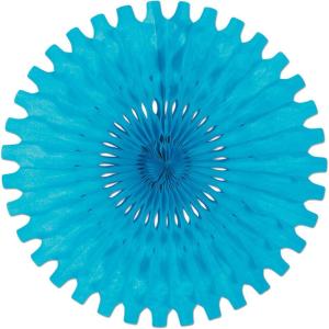 Turquoise Tissue Fan Holiday Decoration