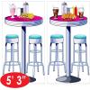 Beistle 4 Piece Retro 1950’s Soda Shop Tables & Stools Wall Décor 50’s Party Decorations, Celebrating With You Since 1900