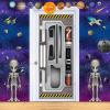 Beistle Set of 2 Plastic Spaceship Door Covers, Decorations for Outer Space Galaxy Alien Theme Birthday, Futuristic Party Supplies & Wall Decor, 6′ x 30″(Galaxy)
