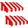 Beistle 3-D Red and White Awning Wall Decorations – 2-Pack Cardstock Circus and Carnival-Themed Décor for Party Walls, Photo Booths, Italian Events and Vintage Clown or Fair Displays, 24¾” x 8¾”