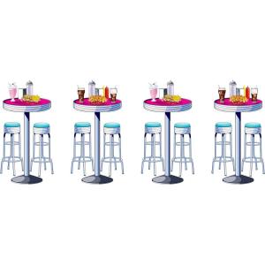 Beistle 4 Piece Retro 1950’s Soda Shop Tables & Stools Wall Décor 50’s Party Decorations, Celebrating With You Since 1900