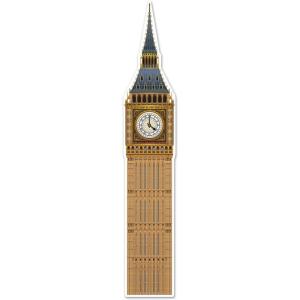 Beistle Big Ben Photo Prop Backdrop, 5′ 11″ Tall – British International Party Wall Decoration, Cut Out England Themed Decor(Big Ben)