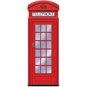 Beistle Big Ben Photo Prop Backdrop, 5′ 11″ Tall – British International Party Wall Decoration, Cut Out England Themed Decor(Phone Box)