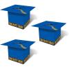 Beistle 3 Piece Blue Grad Cap Card Box Holders For Graduation Party Decorations