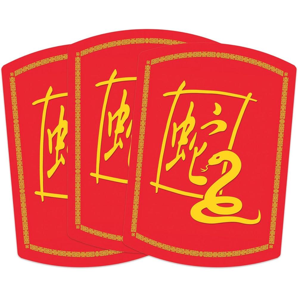 imageBeistle 3 Piece 125quot x 9quot Asian Theme Chinese New Year of The Snake Cutouts