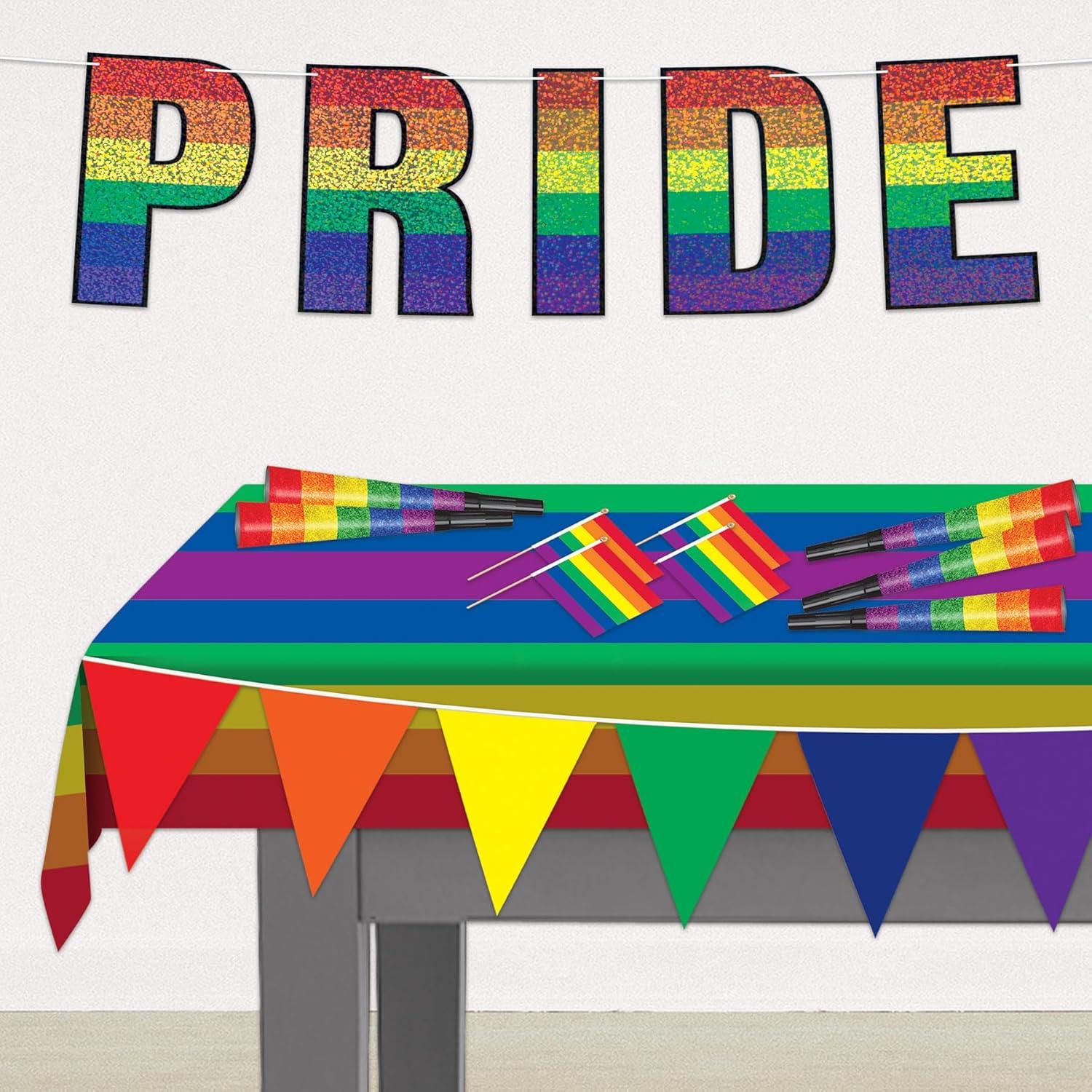 imageBeistle Rainbow Tablecovers  3Pack Rectangular Plastic Colorful LGBTQ Party Decorations for Pride Events Birthdays Carnivals Festivals and RainbowThemed Celebrations 54quot x 108quot