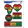 Beistle 2 Sheets Celebrate Black History Peel ‘N Place Decals, 10 Vinyl Stickers in 5 Designs, Perfect for Black History Month Decorations, African American Pride