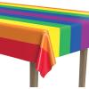 Beistle Rainbow Tablecovers – 3-Pack Rectangular Plastic Colorful LGBTQ+ Party Decorations for Pride Events, Birthdays, Carnivals, Festivals, and Rainbow-Themed Celebrations, 54″ x 108″