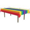 Beistle Rainbow Tablecovers – 3-Pack Rectangular Plastic Colorful LGBTQ+ Party Decorations for Pride Events, Birthdays, Carnivals, Festivals, and Rainbow-Themed Celebrations, 54″ x 108″