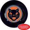 Beistle Vintage Halloween Black Cat Platter – 2 Pack Black & Orange Retro Decorative Serving Tray, Classic Grinning Cat Holiday Party Plate, Nostalgic Seasonal Tableware for Candy & Treats, 12⅞”