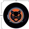 Beistle Vintage Halloween Black Cat Platter – 2 Pack Black & Orange Retro Decorative Serving Tray, Classic Grinning Cat Holiday Party Plate, Nostalgic Seasonal Tableware for Candy & Treats, 12⅞”