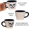 Beistle Vintage Halloween Ceramic Skull Mug – Retro Style Holiday Coffee Cup, Bone White and Black Drinkware with Classic Skeleton Face, Seasonal Party Tableware, Dishwasher and Microwave Safe, 12 Oz