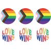 Beistle 6 Piece 2″ Rainbow Pride Button Pins, LGBTQ Party Accessories