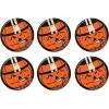 Beistle 6 Piece Vintage Halloween Decorations Jack O Lantern Party Supplies Pinback Buttons