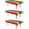Beistle Rainbow Tablecovers – 3-Pack Rectangular Plastic Colorful LGBTQ+ Party Decorations for Pride Events, Birthdays, Carnivals, Festivals, and Rainbow-Themed Celebrations, 54″ x 108″
