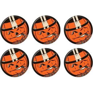 Beistle 6 Piece Vintage Halloween Decorations Jack O Lantern Party Supplies Pinback Buttons
