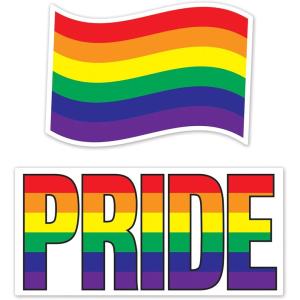 Beistle Large Rainbow Pride Flag Cutouts – 2 Pcs.